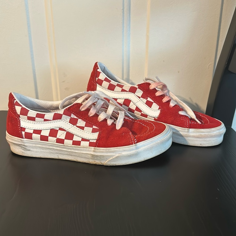 Red Vans, have been worn, size 7 in women’s